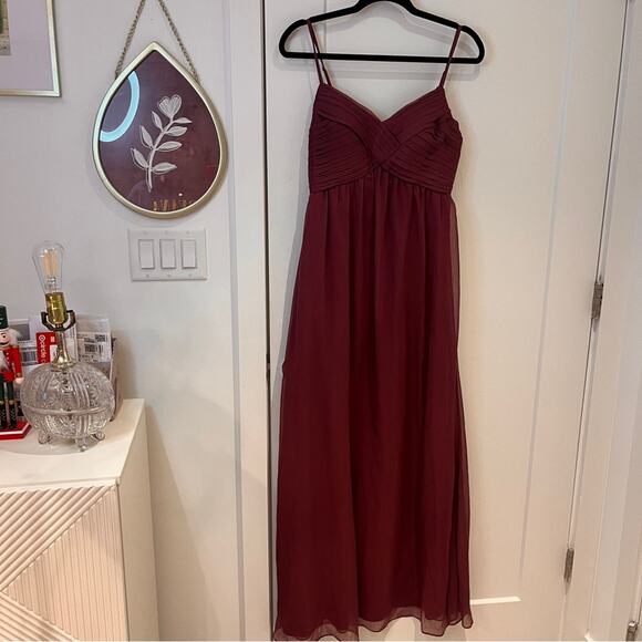 Anthropologie BHLDN Burgundy Brigitte Formal Gown Medium - Picture 2 of 10